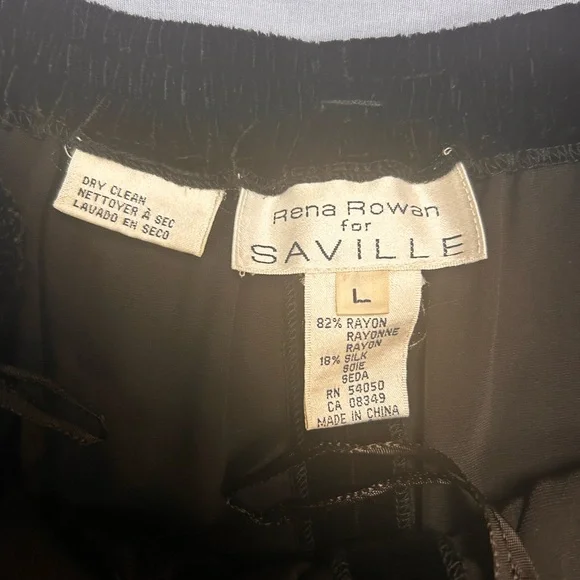 Rena Rowan Black Velvet Trousers women’s size large NWT - Picture 3 of 4